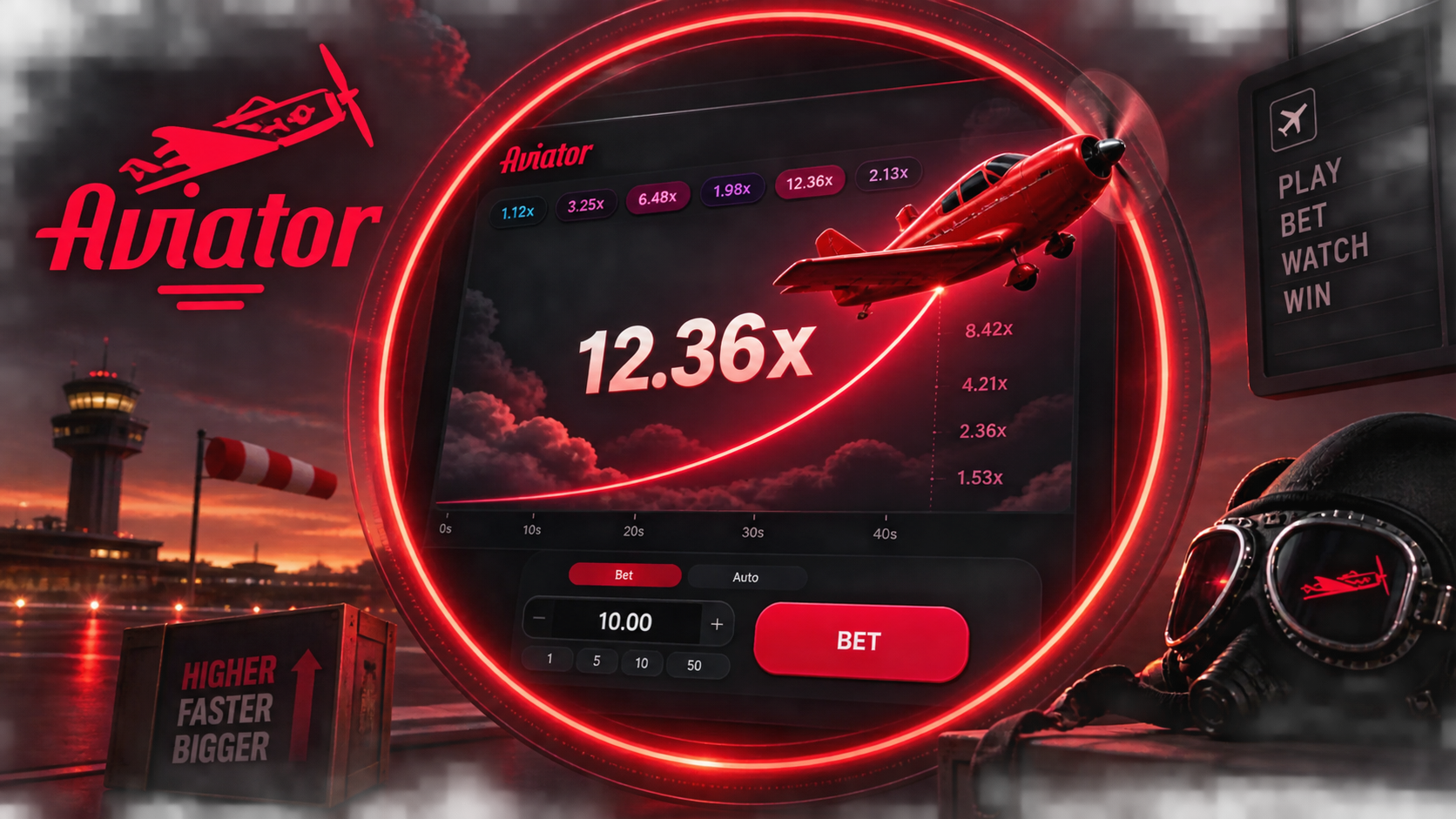 Aviator round screenshot