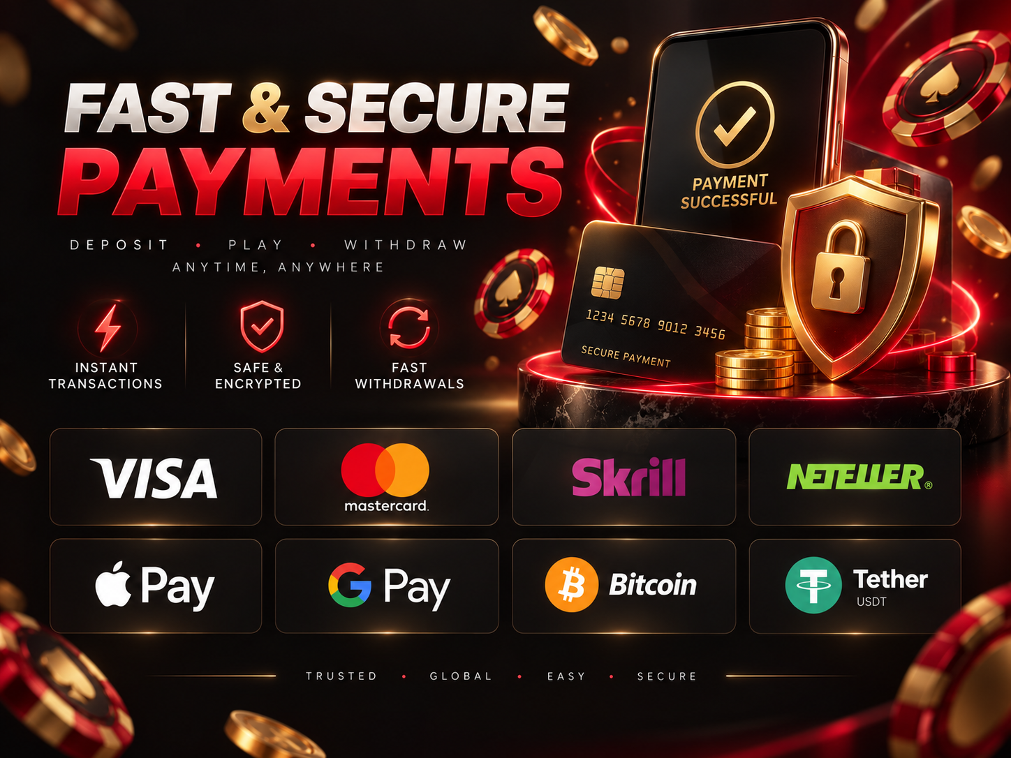 Pin-Up payment methods